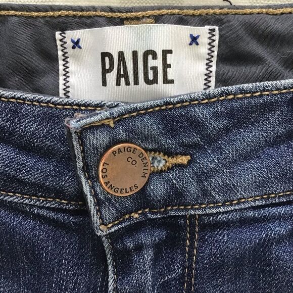 PAIGE Jimmy Jimmy shorts jeans medium rise stretchy blue denim size 25 - Picture 3 of 11
